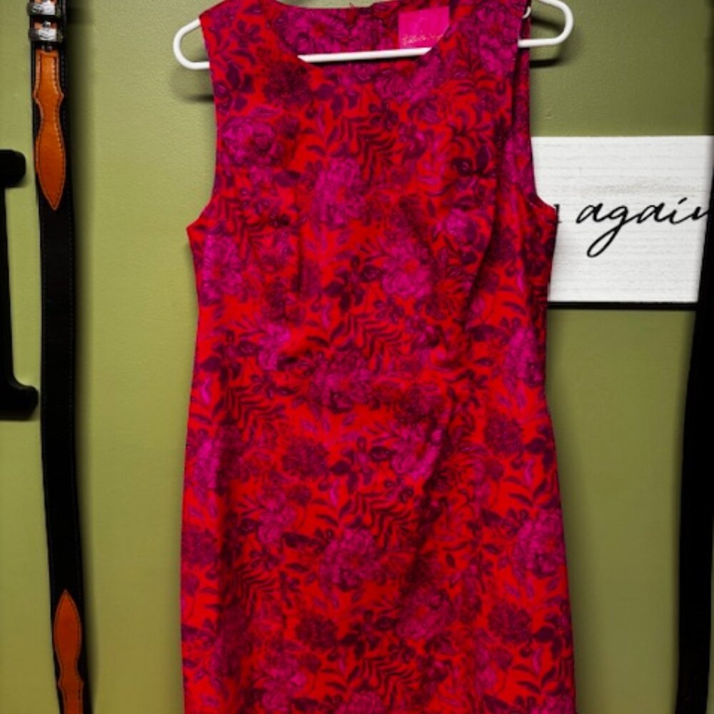 Lilly Pulitzer Mila Shift Amaryllis Red Secret Hideaway, size 12